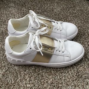 Valentino White & Gold Sneakers
